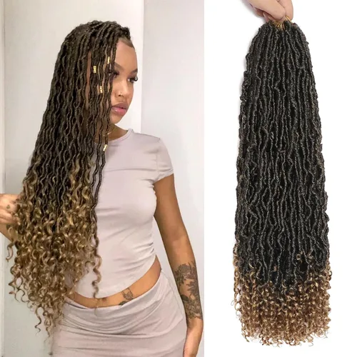 Vista 31 de Extensiones de cabello de ganchillo de 12 pulgadas de pelo sintético de ganchillo 1B, extensiones de cabello de ganchillo suaves