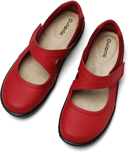 Vista 9 de Oviaric Zapatos planos clásicos y cómodos Mary Jane para mujer, zapatos de vestir casuales a la moda, bonitos zapatos de vestir con puntera cerrada