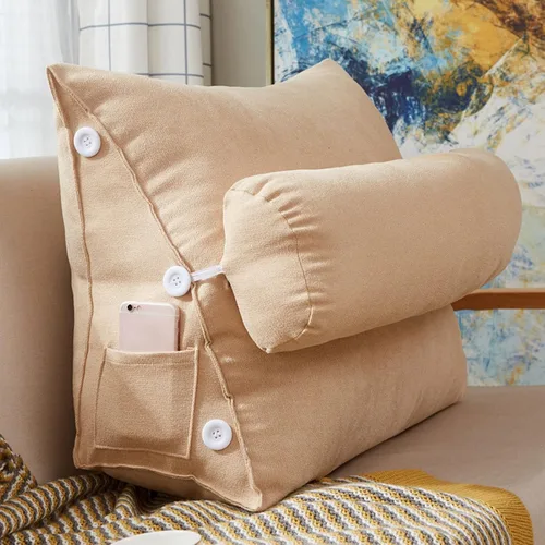 Vista 4 de Cojín de cuña para sofá cama con soporte para el cuello, almohada de apoyo para la espalda, almohadas de lectura para sentarse en la cama