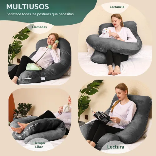 Vista 5 de Almohada de embarazo Chilling Home, almohadas de embarazo en forma de U para dormir, almohada de cuerpo completo, almohada de maternidad