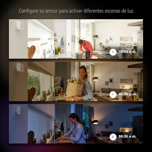 Vista 3 de Philips Hue Sensor de movimiento – Exclusivamente para luces inteligentes Philips Hue – Requiere Hue Bridge – Instalación fácil y sin cables