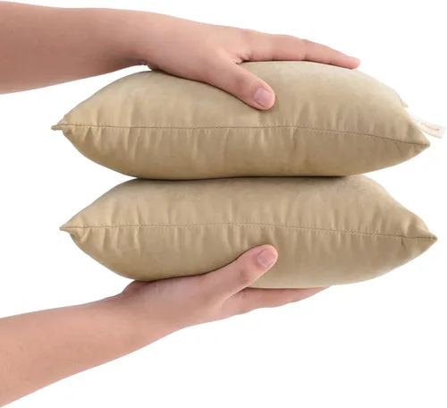 Vista 9 de FLXXIE Tiny Pillows, microfibra alternativa de plumón 11 x 7 pulgadas, gris Gris Oscuro