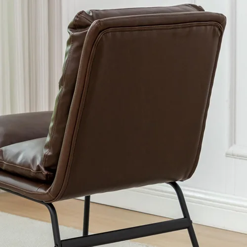 Vista 9 de Roundhill Furniture Milos - Juego de 2 sillas de comedor tapizadas contemporáneas, color marrón antiguo
