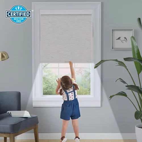 Vista 11 de Persilux Persianas enrollables opacas inalámbricas para ventanas, parada libre con cenefa, persianas de tela con aislamiento térmico, protección UV