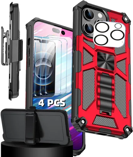 Vista 14 de for iPhone Case, Heavy Duty Military Grade Drop Tested Cover with Built-in Kickstand and for Magnetic Ring (Black,iPhone 11)