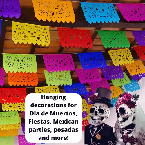 Vista 7 de Dia de Los Muertos Papel Picado, Día de los Muertos, Paquete de 5 Papel de seda