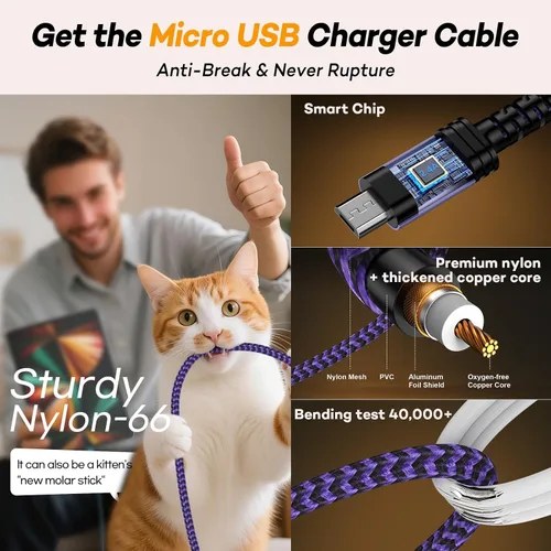 Vista 7 de Cargador Kindle para Kindl de repuesto de cable de carga, Paperwhite Amazon Fire HD Tablet 7 8 Paperwhite Fire Charger Cable de bloque de pared