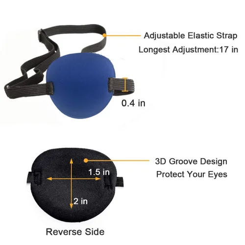 Vista 3 de Paquete de 4 parches para los ojos, parche médico suave ajustable para ambliopía y cubierta para ojos perezosos para niños/adultos, 4