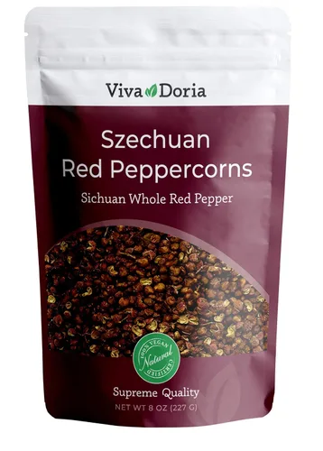 Vista 3 de Viva Doria Granos de pimienta roja Szechuan, pimienta entera de Sichuan, esterilizada al vapor, 3 oz (85 g)
