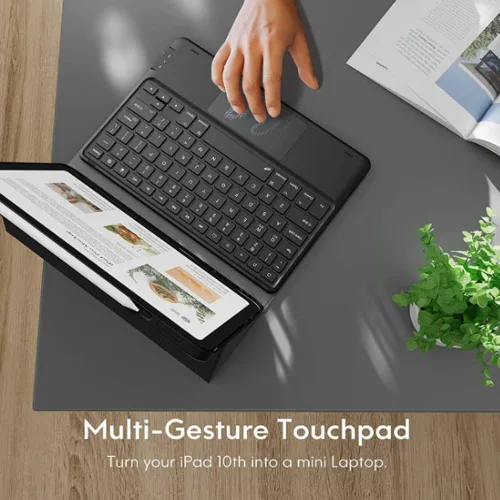 Vista 8 de Funda de teclado Touchpad para Galaxy Tab S10+ Plus/S9+/S10+ 12.4, 7 colores retroiluminados, desmontable, funda de teclado inteligente con soporte
