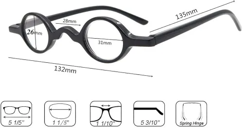 Vista 5 de Loovit - Gafas de lectura redondas para hombre y mujer dos paresleopardo negro 20