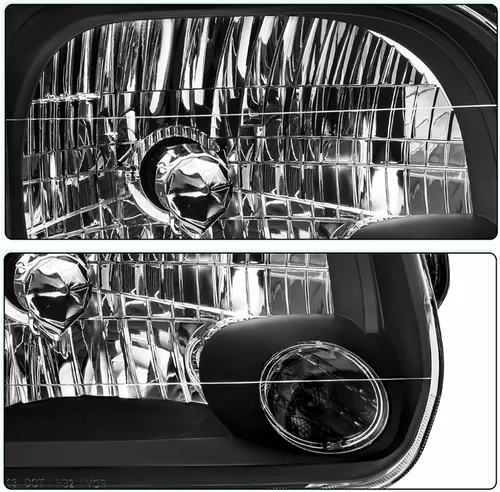 Vista 5 de Conjunto de faros delanteros TUSDAR para Toyota Tundra 2005-2006 Doble/Crew Cab Carcasa negra