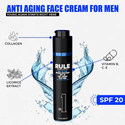 Vista 7 de Crema de día No.1 para hombres, hidratante facial antienvejecimiento 10 en 1 para reducir las arrugas y la sequedad, SPF 20, colágeno, vitaminas B