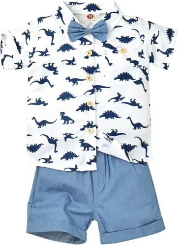 Vista 10 de Conjunto de ropa de verano para bebés y niños pequeños, conjunto Azul