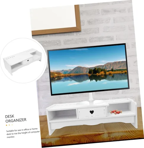 Vista 7 de DOITOOL Computer Monitor Riser with Drawer Storage Height Desktop Screen Stand for Office and Home Ergonomic Laptop Holder Durable Design