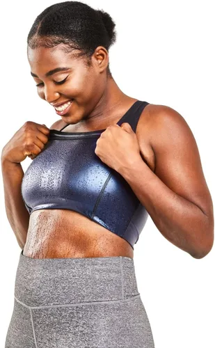Vista 7 de Sweat Shaper Racer Tank: Camiseta de compresión con espalda cruzada para mujer, camiseta sin mangas adelgazante, camiseta de tirantes premium