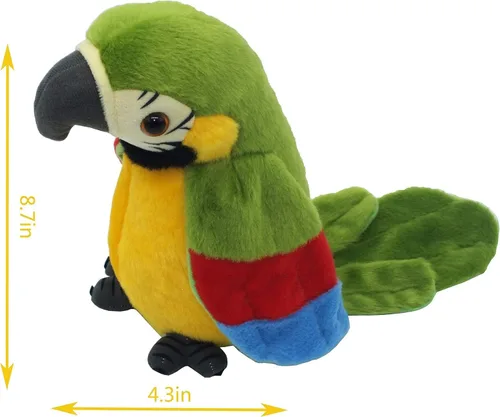Vista 7 de Vincilee Juguete para mascotas parlante repite lo que dices, juguete de peluche para niños, juguete parlante, pájaro, interactivo, regalo para niños