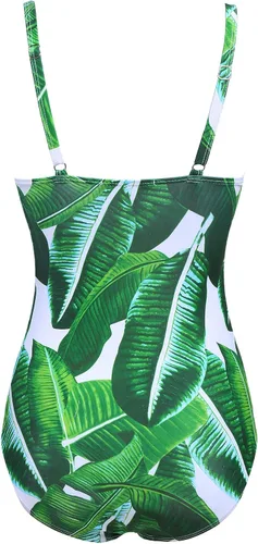 Vista 5 de Ekouaer Traje de baño de una pieza para mujer, con control de abdomen, fruncido, estilo vintage, retro, con efecto de realce