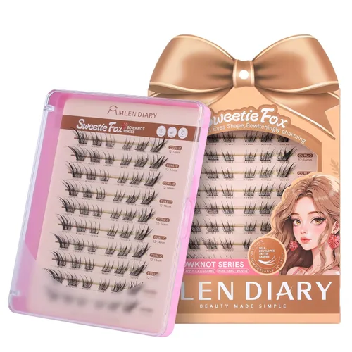 Vista 10 de MLEN DIARY Kit de 80 racimos de pestañas naturales, rizo C, kit de extensiones de pestañas con pinzas removedoras de pestañas de 0.335-0.492 in