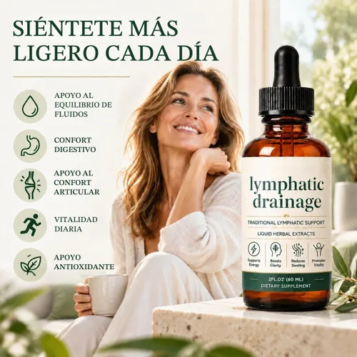 Vista 2 de Gotas de apoyo linfático, suplemento líquido a base de hierbas para la salud linfática, equilibrio de líquidos y comodidad digestiva, fórmula