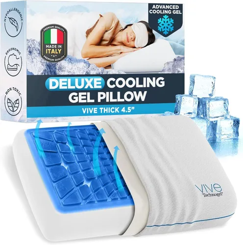 Vista 10 de Technogel Almohada de gel refrescante de lujo, tecnología de enfriamiento patentada, espuma viscoelástica inodora, soporte ergonómico transpirable