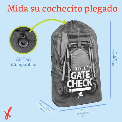 Vista 3 de J.L. Childress Bolsa de viaje para cochecitos individuales y algunos dobles, bolsa de viaje para avión, se adapta a la mayoría de los cochecitos
