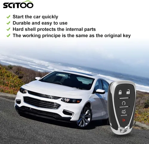 Vista 6 de SCITOO 1 funda para llavero para Chevrolet Camaro Cruze Malibu 2016-2020