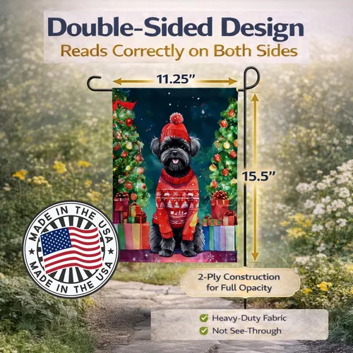 Vista 4 de Caroline's Treasures DAC3321GF Bandera de Jardín Navideña de Affenpinscher Bandera de Buzón Bandera Decorativa de Patio Banner Exterior Arte