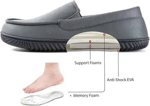 Vista 5 de RockDove Pantuflas tipo mocasín con forro de franela Alexander para hombre