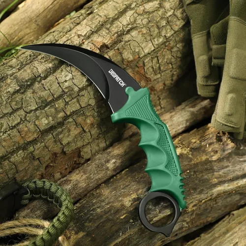 Vista 9 de Dispatch Karambit - Cuchillo táctico de hoja fija para acampar, cuchillo de caza al aire libre, cuchillos de tienda con funda y cable, adecuado