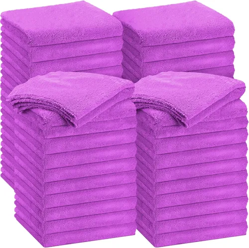 Vista 9 de Shimeyao 30 Pcs 12.5 × 12.5 Inch Microfiber Towels for Cars, Fuchsia