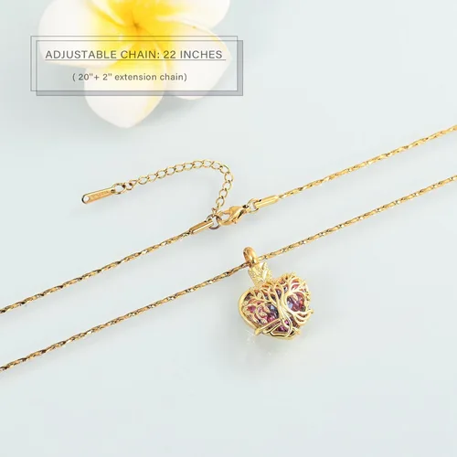 Vista 97 de Imrsanl Collar de urna de árbol de la vida con forma de corazón, joyería de cremación para hombres y mujeres, recuerdo, joyería conmemorativa