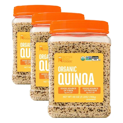 Vista 8 de BetterBody Foods Quínoa orgánica, vegana, sin gluten, reemplazo de arroz con bajo índice glucémico, 3 libras