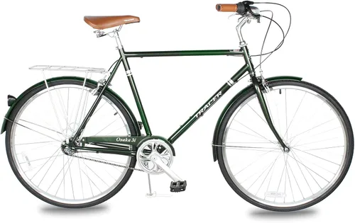 Vista 19 de Tracer Osaka - Bicicletas híbridas, marco de acero, Shimano Nexus Inter 3/7 velocidades, agarre marrón asiento marrón, bicicleta de carretera
