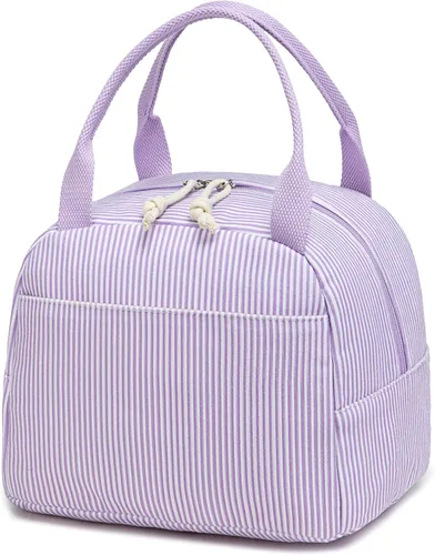 Vista 50 de Bluboon Bolsa de almuerzo para mujer, bonita bolsa de almuerzo de pana con correa para el hombro, reutilizable, aislada, gran capacidad