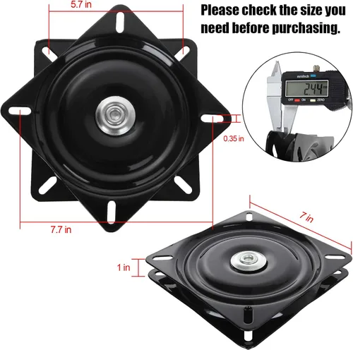 Vista 2 de Paquete de 2 taburetes de bar resistentes de 7 pulgadas de repuesto para silla reclinable, mecanismo cuadrado para muebles, placa de montaje de base
