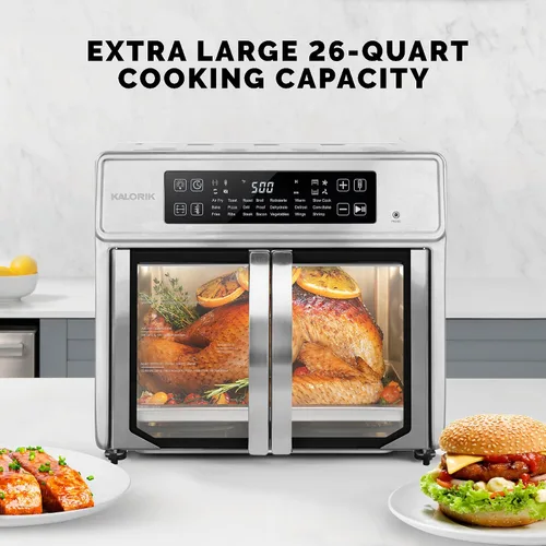 Vista 6 de Kalorik Horno freidora de aire MAXX Advance Series de 26 cuartos de galón con controles digitales, puerta de fácil visualización y 21 ajustes
