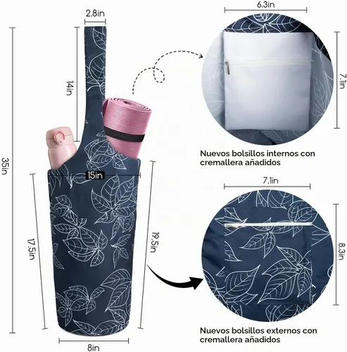 Vista 2 de IwIeIaIrI Yoga Mat Bag for Women with Mat Carrier Large Size Pocket