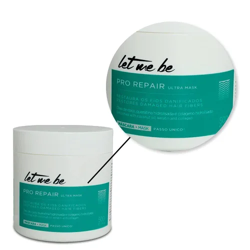 Vista 3 de Let Me Be Proteína suavizante 1L/33.8fl.oz + mascarilla de reparación profunda 16.9 fl oz/16.90fl.oz Cuidado del cabello Duo - Tratamiento de fuerza