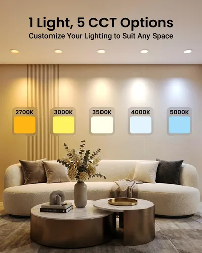 Vista 4 de Sunco - Paquete de 48 luces LED empotrables de 4 pulgadas, iluminación de lata, 660 LM, 11 W (equivalente a 40 W), CCT seleccionable