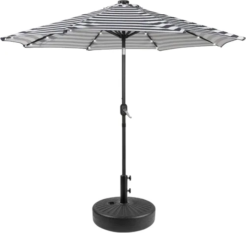 Vista 2 de WestinTrends Cyrus - Sombrilla de patio al aire libre de 9 pies Negro/Blanco
