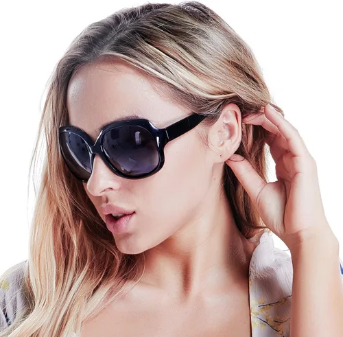 Vista 7 de AkoaDa Lentes de sol polarizados para mujer, lentes UV400, lentes de sol para mujer, ropa de moda Pop polarizada, lentes de sol Negro