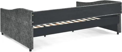 Vista 6 de Cama de día con almacenamiento, plataforma Queen con marco de madera maciza, marco de cama tapizado con botones copetudos con 2 cajones extraíbles
