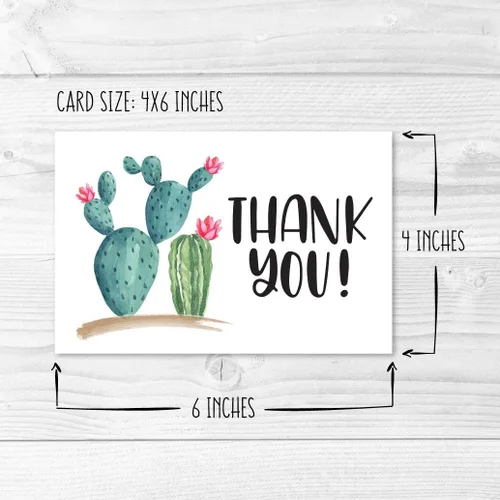 Vista 4 de Hadley Designs 24 tarjetas de agradecimiento de cactus, sobres a granel, tarjetas de agradecimiento de inauguración de la casa, tarjetas