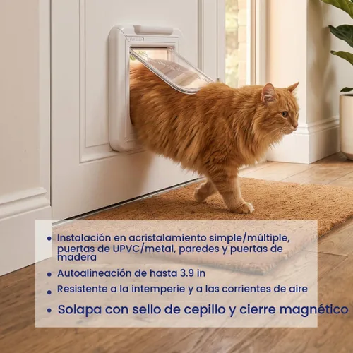 Vista 10 de Cat Mate Puerta para gatos Elite Microchip con control de temporizador