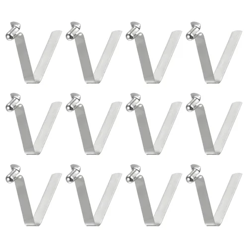 Vista 21 de HARFINGTON 12 unids botón único kayak paleta broche resorte clip 0.630x0.220 in 65Mn resorte acero en forma de V hueco elevación telescópica tubo