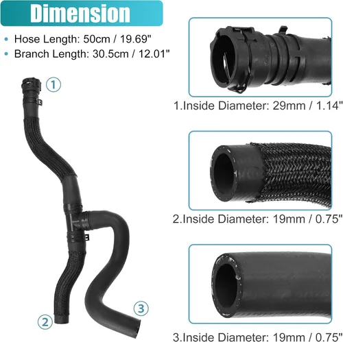 Vista 6 de X AUTOHAUX 95039027 Conjunto de manguera de salida del núcleo del calentador HVAC para Chevrolet Cruze 2011-2016 l LS LT 1.8L L4 - Manguera