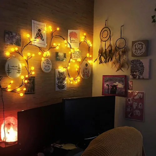 Vista 5 de Luces de vid de sauce para marco de ventana: decoraciones de Navidad de 7.9 pies, luces de hadas de vid de sauce para decoración de pared