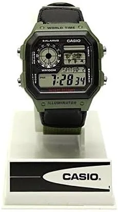 Vista 7 de Casio Reloj Clásico Verde AE1200WHB-3B, Movimiento de cuarzo