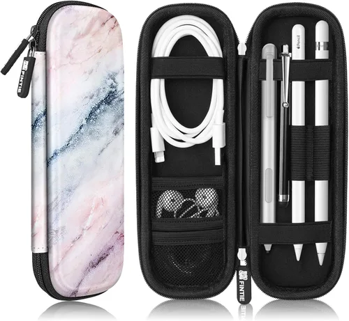 Vista 21 de Fintie - Funda de piel sintética para Apple Pencil Pro, USB-C/1ª/2ª generación Lightweight Protective Bag, Anti-Scratch, Fits Pen, USB Cable &